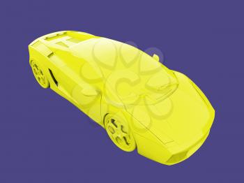 Royalty Free Clipart Image of a Yellow Car