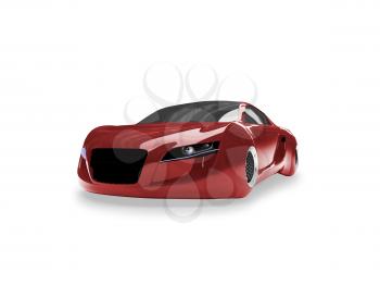 Royalty Free Clipart Image of a Red Audi