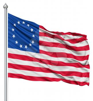 Royalty Free Clipart Image of the Betsy Ross Flag