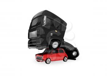 Royalty Free Clipart Image of Two Vehicles