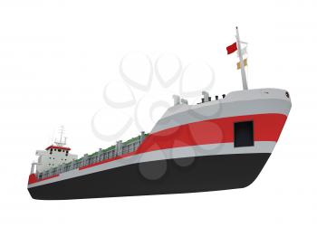 Royalty Free Clipart Image of a Cargo Ship