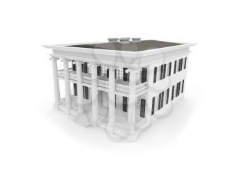 Royalty Free Clipart Image of a White House
