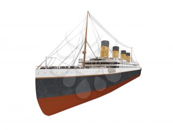Royalty Free Clipart Image of a Big Ship Liner