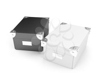 Royalty Free Clipart Image of Two Boxes