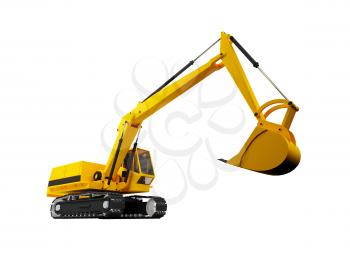 Royalty Free Clipart Image of a Caterpillar Machine