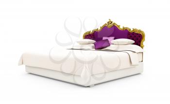 Royalty Free Clipart Image of a Bed