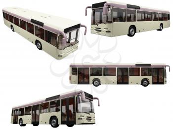 Royalty Free Clipart Image of a Bunch of Buses