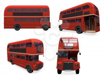 Royalty Free Clipart Image of Double Decker Buses