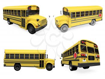 Royalty Free Clipart Image of School Buses