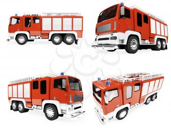Royalty Free Clipart Image of Firetrucks
