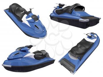 Royalty Free Clipart Image of Jet-Skis