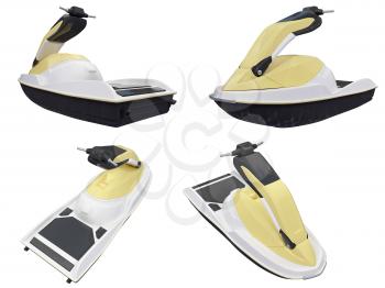 Royalty Free Clipart Image of Jet-Skis