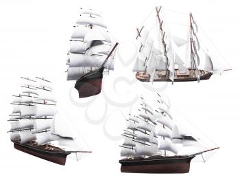 Royalty Free Clipart Image of a Bunch of Ships