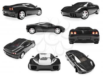 Royalty Free Clipart Image of a Bunch of Cars