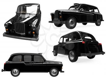 Royalty Free Clipart Image of Taxi Cabs