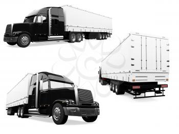 Royalty Free Clipart Image of Transport Trucks