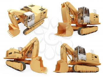 Royalty Free Clipart Image of Construction Vehicles