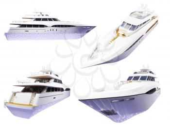 Royalty Free Clipart Image of Yachts