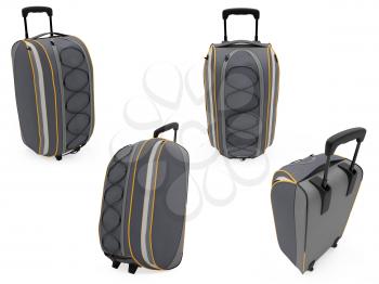 Royalty Free Clipart Image of a Bunch of Suitcases