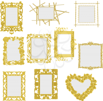 Royalty Free Clipart Image of a Collection of Frames