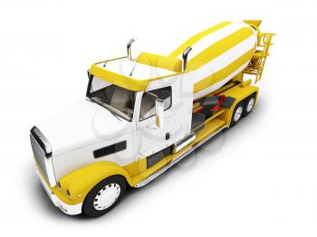 Royalty Free Clipart Image of a Concrete Mixer Truck