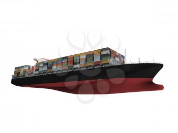 Royalty Free Clipart Image of a Container Ship
