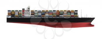 Royalty Free Clipart Image of a Container Ship