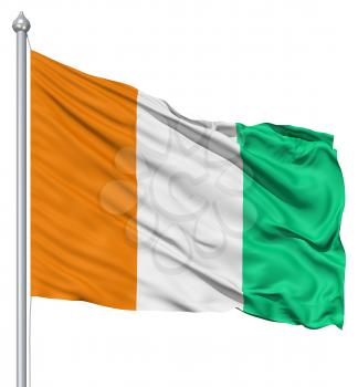 Royalty Free Clipart Image of the Flag of Cote Divoire