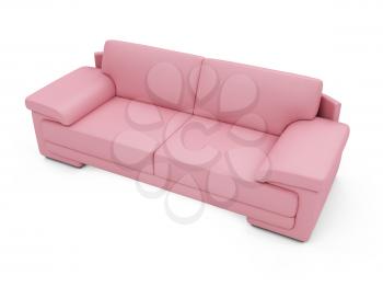 Royalty Free Clipart Image of a Pink Couch