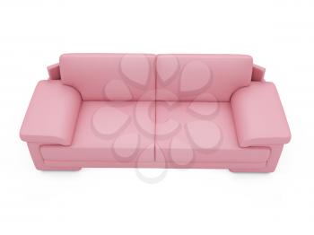 Royalty Free Clipart Image of a Pink Couch