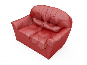 Royalty Free  Clipart Image of a Red Couch