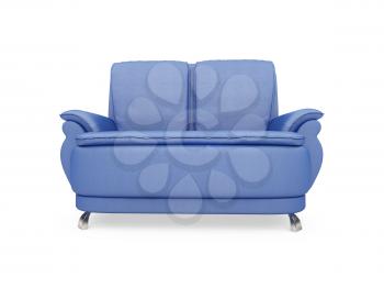 Royalty Free Clipart Image of a Blue Couch