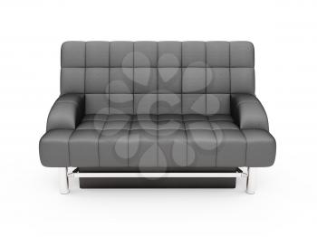 Royalty Free Clipart Image of a Black Couch