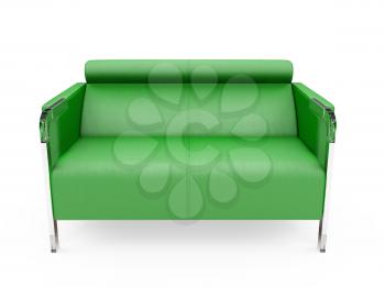 Royalty Free Clipart Image of a Green Couch
