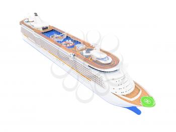 Royalty Free Clipart Image of a Cruise Ship