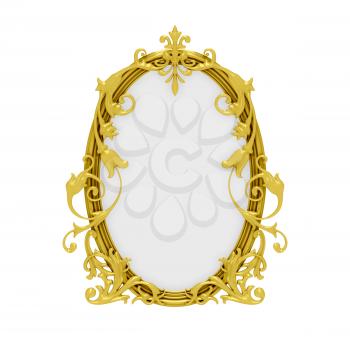 Royalty Free Clipart Image of a Decorative Gold Frame