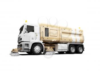 Royalty Free Clipart Image of a Sweeper Truck