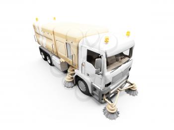 Royalty Free Clipart Image of a Sweeper Truck