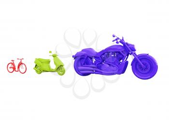 Royalty Free Clipart Image of Different Bikes