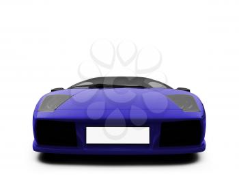 Royalty Free Clipart Image of a Blue Ferrari