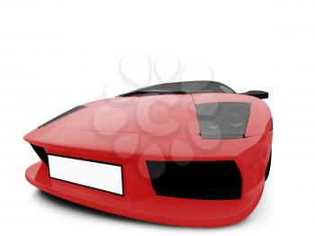 Royalty Free Clipart Image of a Red Ferrari