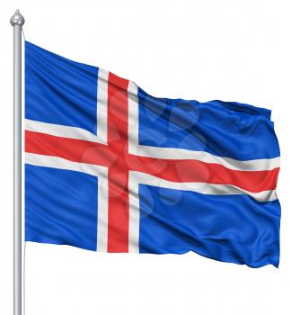 Royalty Free Clipart Image of the Flag of Iceland