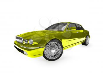 Royalty Free Clipart Image of a Gold Jaguar