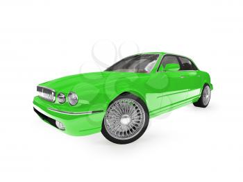 Royalty Free Clipart Image of a Green Jaguar