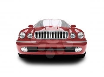 Royalty Free Clipart Image of a Red Jaguar
