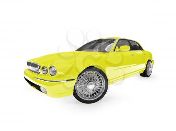 Royalty Free Clipart Image of a Yellow Jaguar