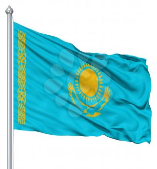 Royalty Free Clipart Image of the Flag of Kazakhstan
