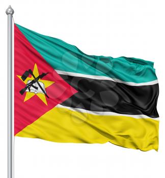 Royalty Free Clipart Image of the Flag of Mozambique