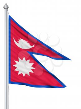 Royalty Free Clipart Image of the Flag of Nepal