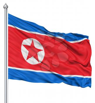 Royalty Free Clipart Image of the Flag of North Korea